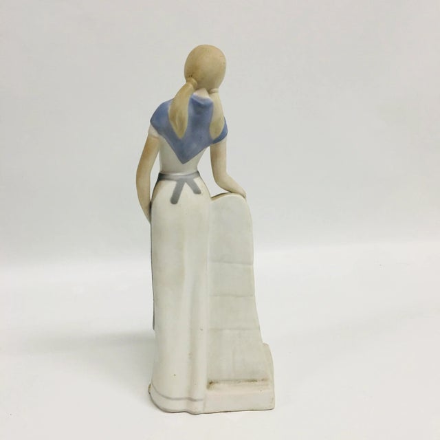 Maiden at the Well Sculpture in matte glaze, handmade in Spain with makers mark
