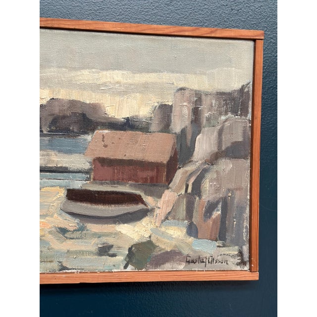 Gustaf Olsson, Seascape, 1950s, Oil Painting on Canvas, Framed For Sale - Image 10 of 18