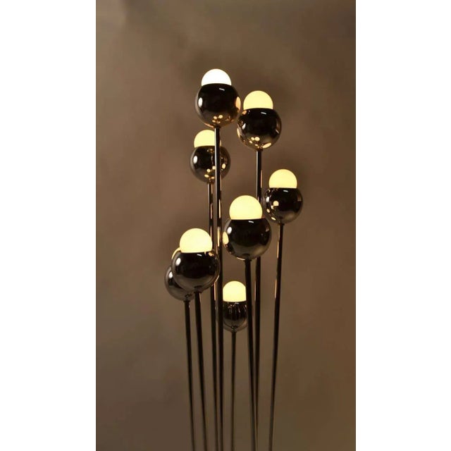 8 Light Chrome Ball Table Lamp For Sale - Image 4 of 7