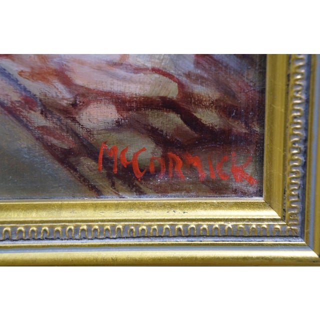 Late 20th Century Late 20th Century Harry McCormick "Red Interior" Victorian Palace Parlor Oil Painting Canvas 43" For Sale - Image 5 of 11