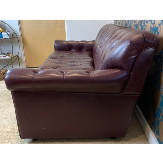 Animal Skin 1970s Tufted Leather Sofa For Sale - Image 7 of 11