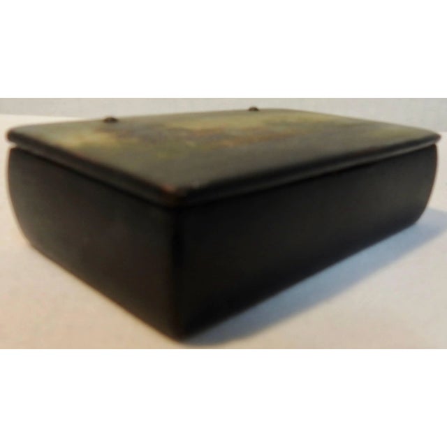 Traditional Antique Russian Lacquer Box With Landscape For Sale - Image 3 of 9