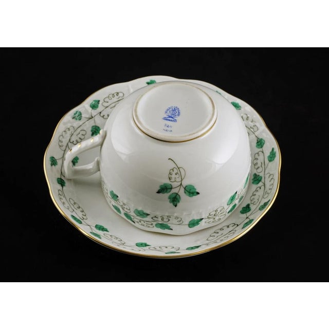 Late 20th Century Late 20th Century Herend Porcelain Sabina Vert SABV Cup Saucer Plate Set- 3 Pieces For Sale - Image 5 of 9
