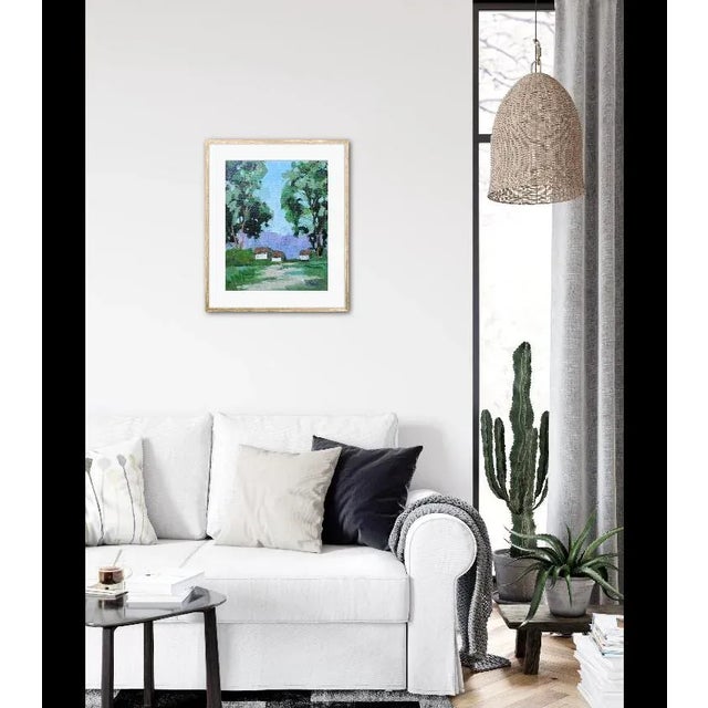 Textile Contemporary Impressionist Landscape Oil Painting For Sale - Image 7 of 7