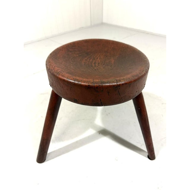 Rustic Antique Rustic Wooden Tripod Stool, 1890s For Sale - Image 3 of 12