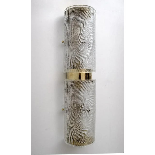 Metal Modern Murano Glass and Brass Corteccia Sconces, 1989, Set of 2 For Sale - Image 7 of 12