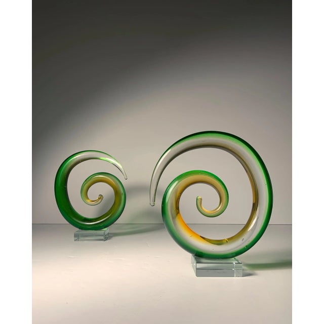 Mid-Century Modern Vintage Murano Glass Swirls (2 Available) For Sale - Image 3 of 5
