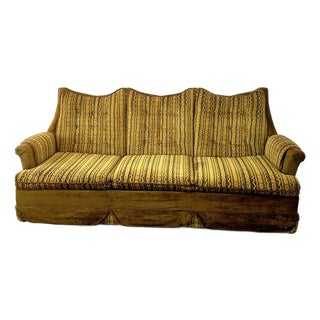 Vintage Mid-Century Modern Highback Spanish Revival Sofa 1970s For Sale