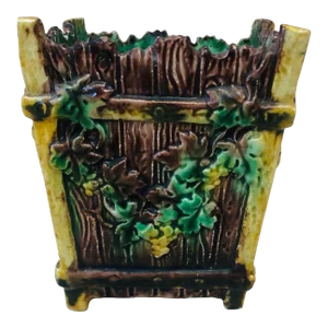Late 19th Century Thomas Sergent French Majolica Palissy Grape Jardinière