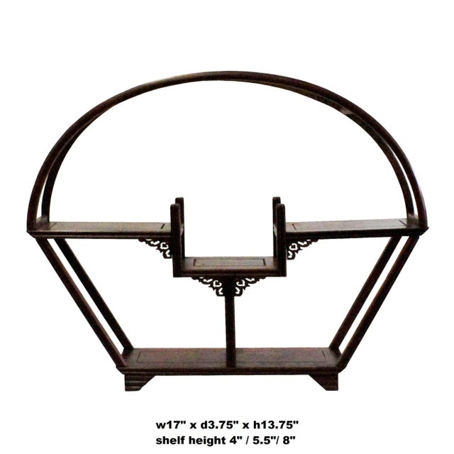 Crafted with traditional Chinese woodworking aesthetics, this elegant tabletop display curio shelf (Duobaoge) features a...
