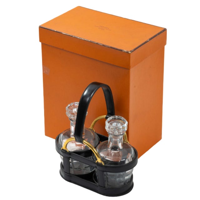 Mid-Century Modern Liquor Cellar Set from Hermès Paris & Baccarat, 1960, Set of 3 For Sale - Image 3 of 7