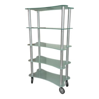 Gallotti & Radice Late 20th Century Glass Shelving Cart For Sale