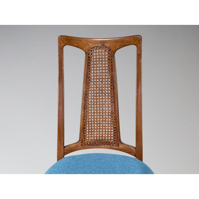 Restored Vintage Walnut and Cane Dining Chairs Set of 6 For Sale - Image 10 of 11