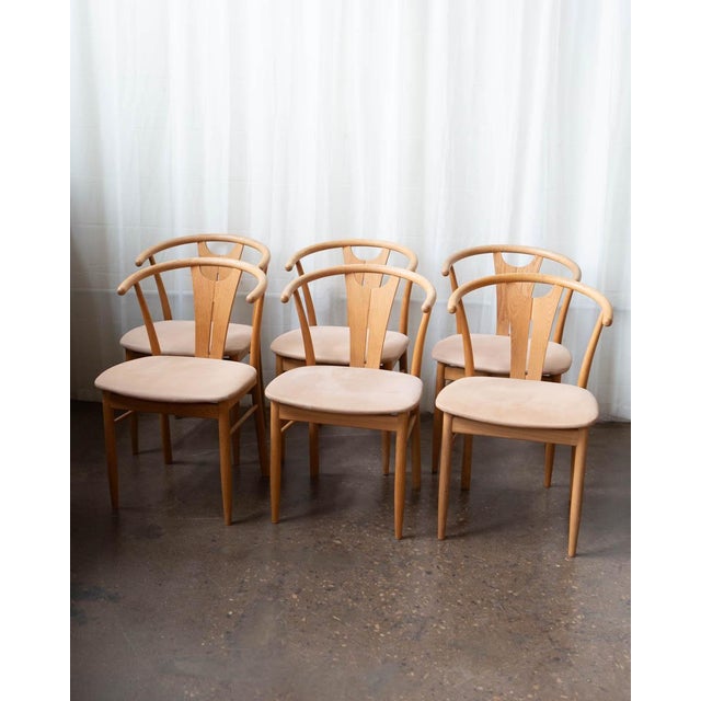 1970s Danish Wegner Style Oak Wishbone Dining Chairs - Set of 6 For Sale In Columbus - Image 6 of 18