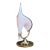 1960s Murano Pink Glass & Brass Calla Lily Table Lamp For Sale