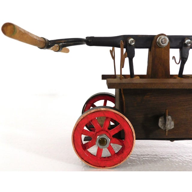 1960s Vintage Handmade Wooden Pump Trolley/Handcar Shot Glass Holder - Set of 5 For Sale - Image 4 of 18