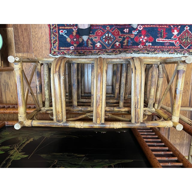 Burnt Bamboo Large Vintage Wine Rack For Sale - Image 4 of 6