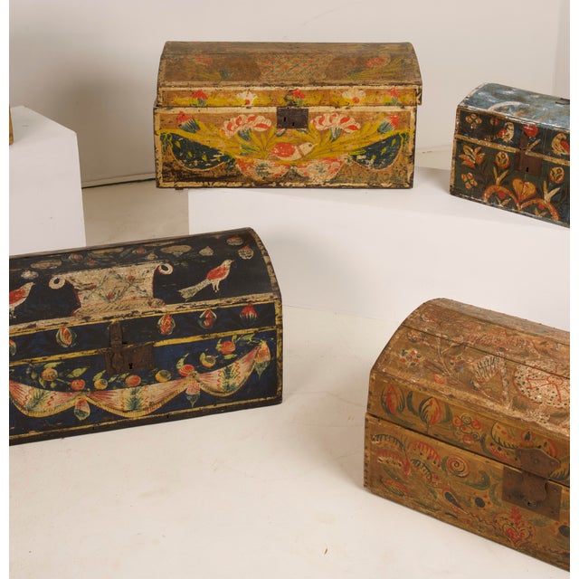 Folk Art Norman Wedding Boxes, France, 1890, Set of 6 For Sale - Image 9 of 10