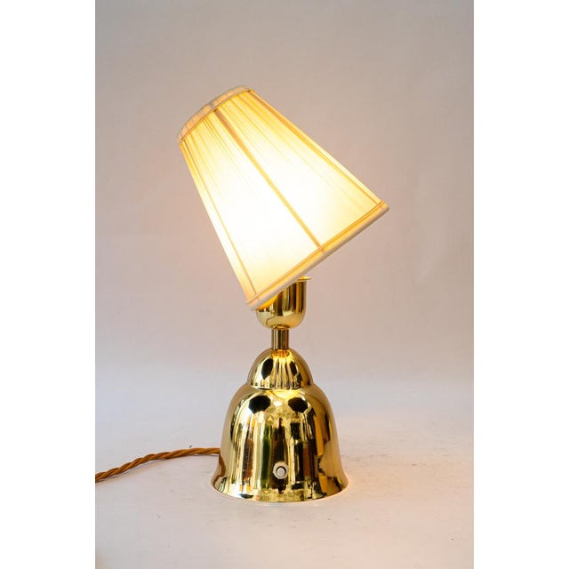 Brass Table Lamp with Fabric Shade, Vienna, 1950s For Sale - Image 10 of 14