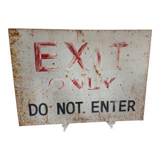 1940s "Exit Only- Do Not Enter” Metal Sign For Sale