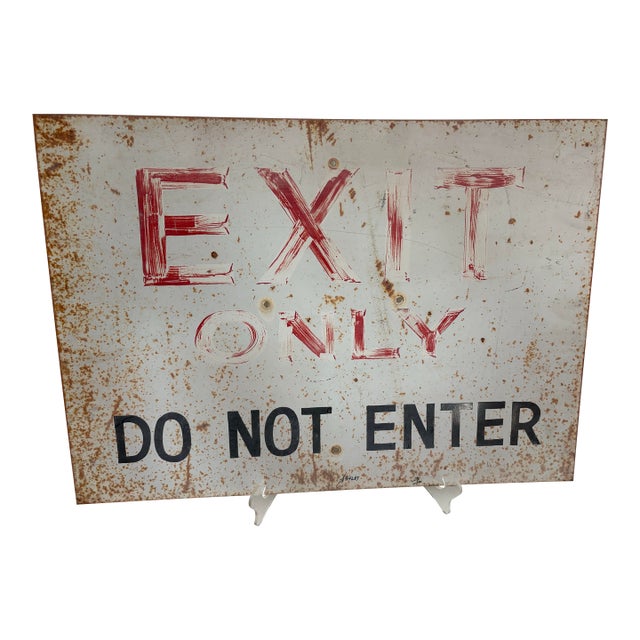1940s "Exit Only- Do Not Enter” Metal Sign For Sale