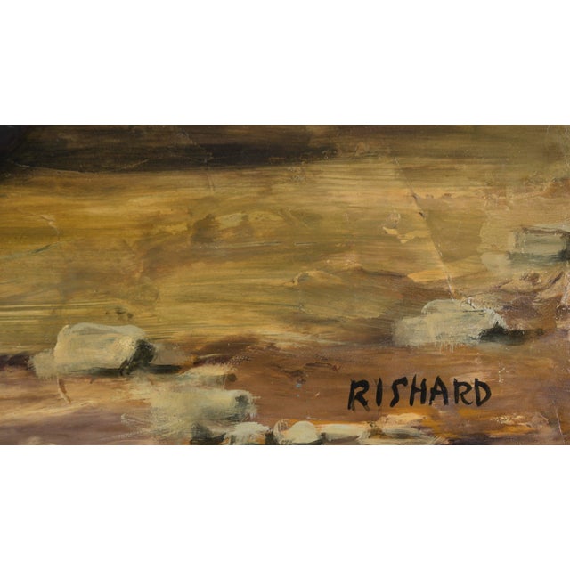 Paper Mid Century Floral Still Life in Oil on Masonite For Sale - Image 7 of 9