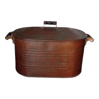 Antique Oval Copper Wash Tub For Sale