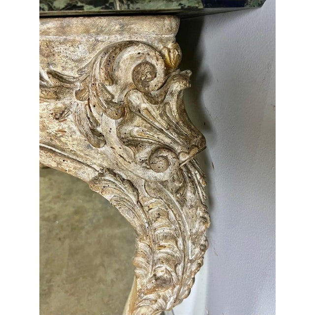 French Carved Louis XV Style Console With Marble Top For Sale - Image 9 of 16