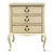 Beige Vintage Provincial Chest of Three Drawers Storage Wood Dresser Lock/Keys For Sale