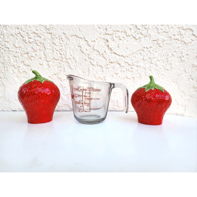 Red Vintage Ceramic Strawberry Salt & Pepper Shakers -2 Pieces For Sale - Image 8 of 8