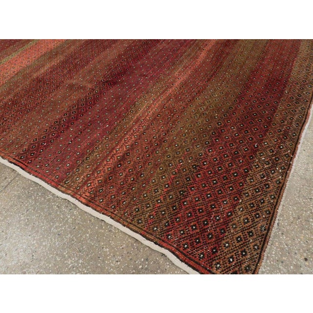 Brick Red Galerie Shabab Collection Mid-20th Century Handmade Turkish Anatolian Small Room Size Carpet For Sale - Image 8 of 10