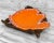 Mid-Century Atomic Porcelain Orange Wood Centerpiece Serving Platter For Sale - Image 4 of 10