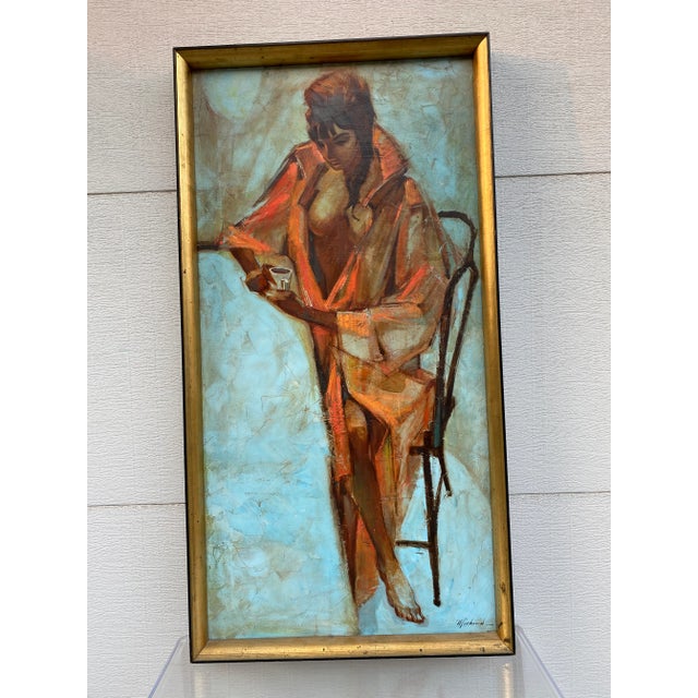 Framed Oil on Canvas of Woman by George Michaud For Sale - Image 12 of 13