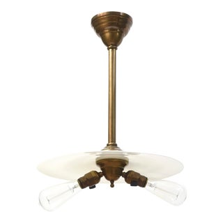 Early Electric White Disk Pendant For Sale