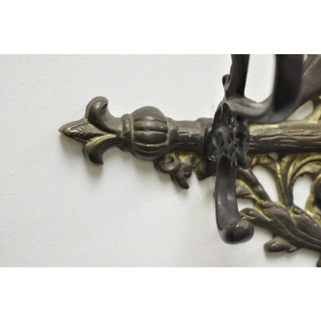 Mid 20th Century Vintage Victorian Style Cast Iron Figural Maiden Wall Coat Hat Hook For Sale - Image 5 of 10