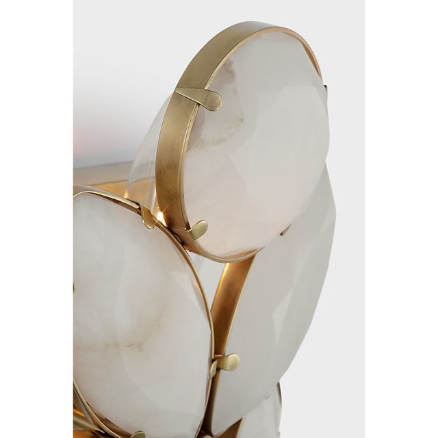 kate spade new york for Visual Comfort Signature Lloyd Small Jeweled Sconce in Soft Brass with Alabaster For Sale In Houston - Image 6 of 6