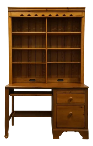 Lexington Furniture Solid Knotty Pine Early American 48" Student Desk With Bookcase Hutch 225-534 / 225-544