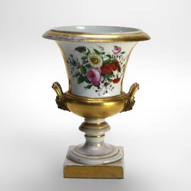 Pair of Antique Old Paris Porcelain Portrait Urns Unsigned C1870 Measures - 12.25"H x 8.75"W x 8.75"D A pair of Old Paris...