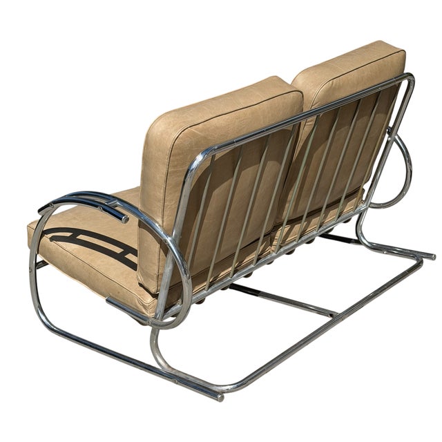 1920s 1925 Art Deco Paris Expo Machine Age Modernist Streamline Sofa Settee For Sale - Image 5 of 7