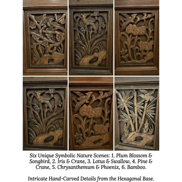Wood Mid-20th Century Chinoiserie Carved Wood Pagoda Vitrine & Display Cabinet For Sale - Image 7 of 9