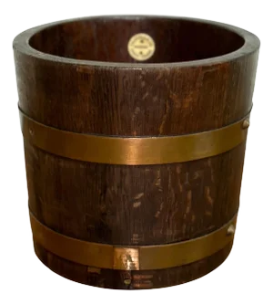 Edwardian Oak Bucket with Brass Braces from R A Lister & Co., 1890s