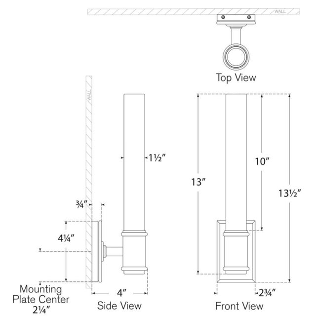 Metal Chapman & Myers for Visual Comfort Signature Owen 14" Single Bath Light in Polished Nickel with White Glass For Sale - Image 7 of 9