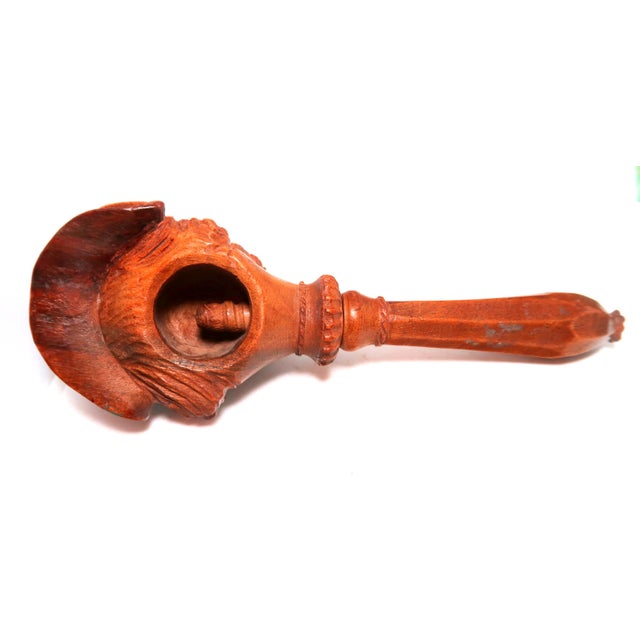 Brown 19th Century Very Well-Carved Wooden French Nutcracker - Military Man's Head in Tri-Corner Hat For Sale - Image 8 of 9