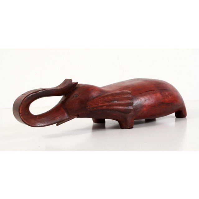 Carved Chinese Elephant Opium Pillow in Oxblood Red For Sale - Image 12 of 12