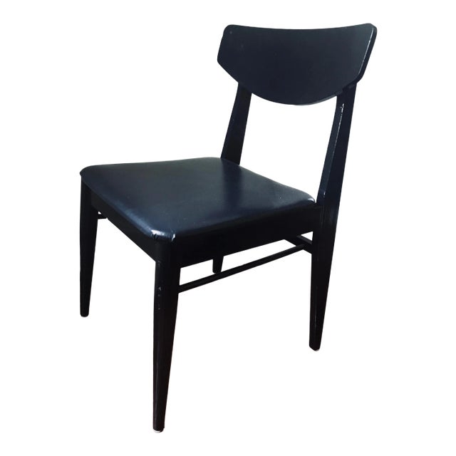 1960s Vintage Black Lacquered Danish Modern Chair For Sale
