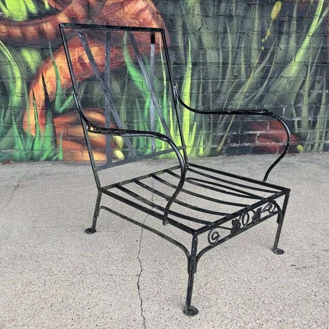 Mid-Century Modern Mid 20th Century Salterini Iron Patio Chair, Attributed For Sale - Image 3 of 11
