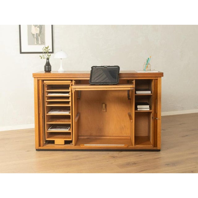 Brown Mid-Century Modern Desk in Solid Wood, 1960s For Sale - Image 8 of 18