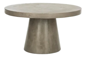 Indoor & Outdoor Modern Concrete Round 27.56-Inch Diameter Coffee Table in Dark Grey