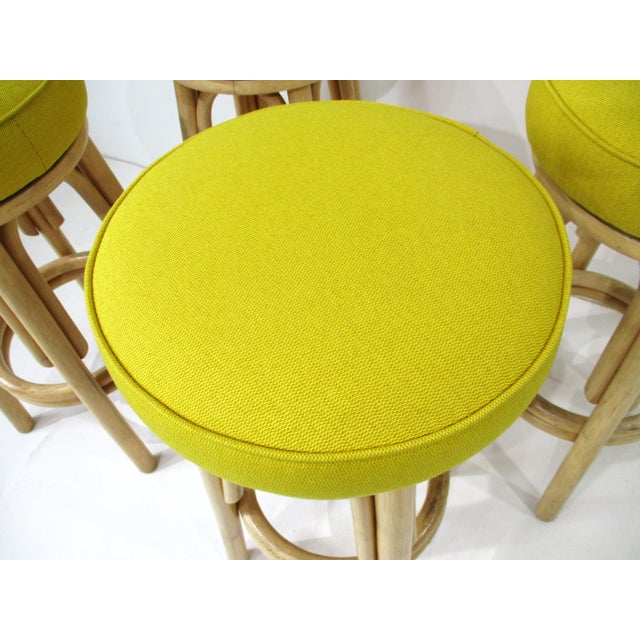 Mid Century Tiki Bamboo Bar With 4 Stools For Sale - Image 12 of 13