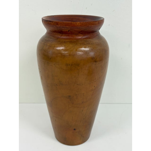 Mid 20th Century Hand Turned Wooden Vase For Sale - Image 5 of 8